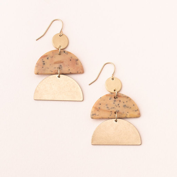 Stone Half Moon Earring