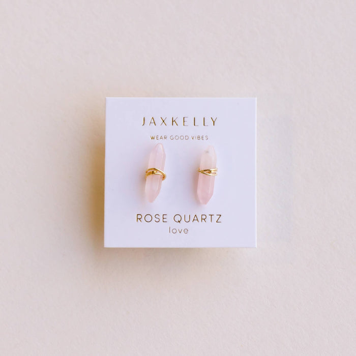 Mineral Point Rose Quartz Earrings