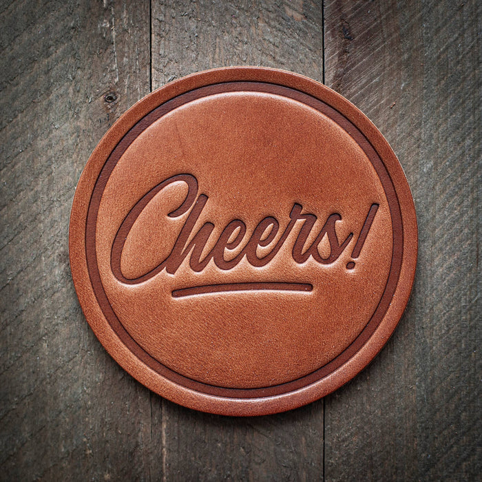 Cheers! Leather Coaster