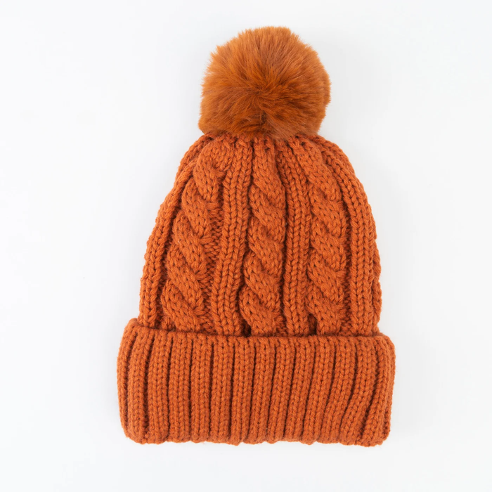 Sierra Cable Knit Pom Beanie