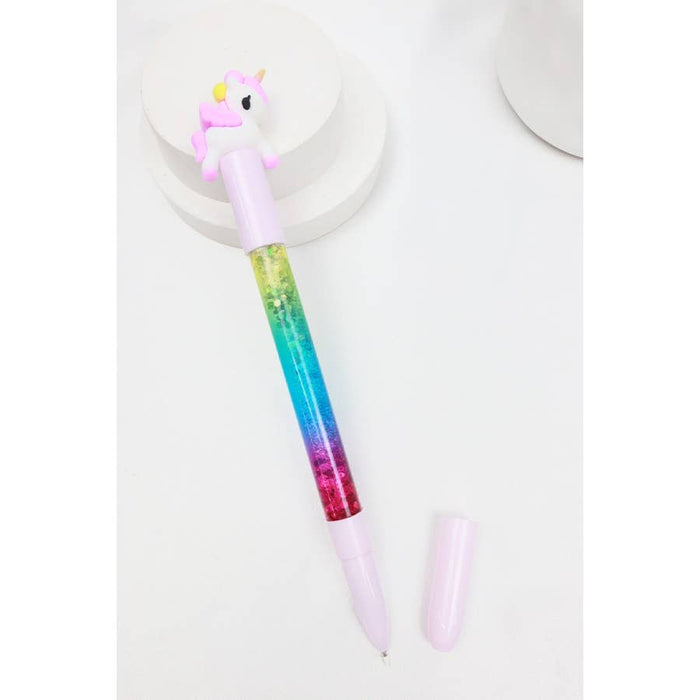 Light up Unicorn Rainbow Glitter Pen