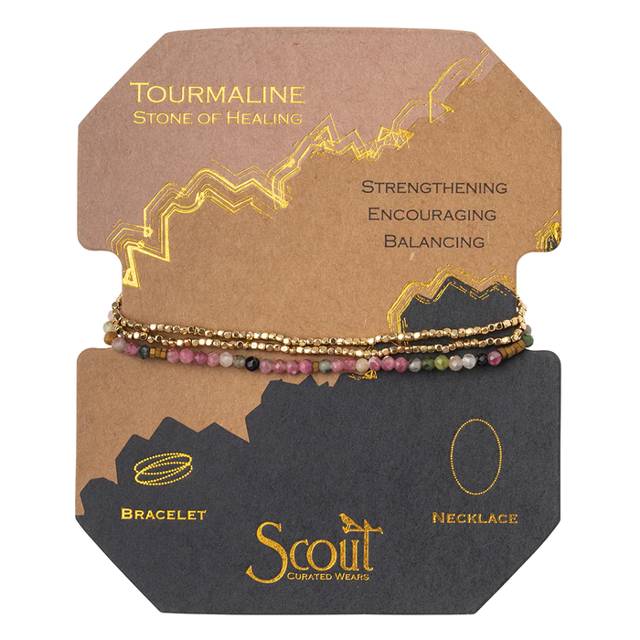 Delicate Stone Wrap Tourmaline/Gold - Stone of Healing