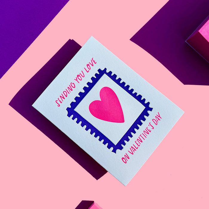 Sending Love Stamp - Valentine's Day Card