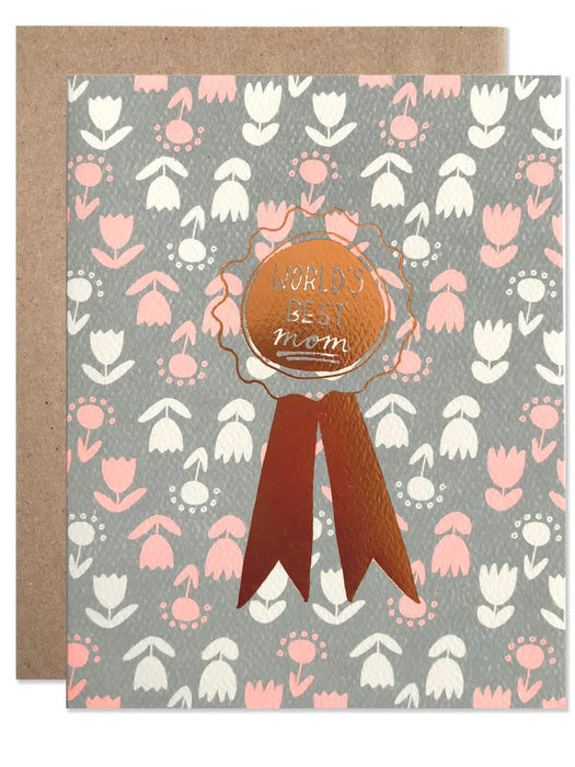 Mom / World Best Mom With Copper Foil Card