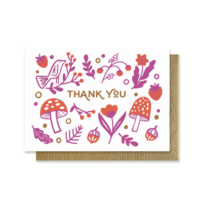 Folksy Thank You Mini Card