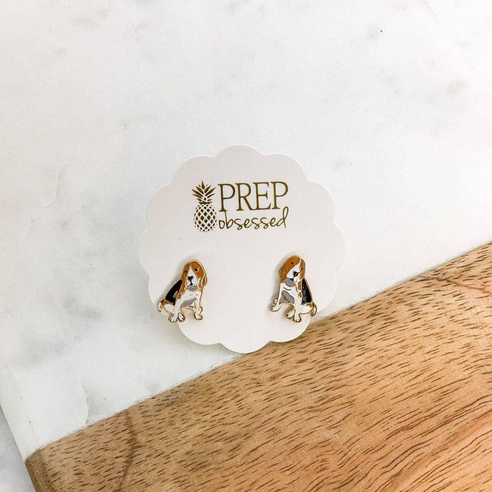 Hound Signature Enamel Stud Earrings