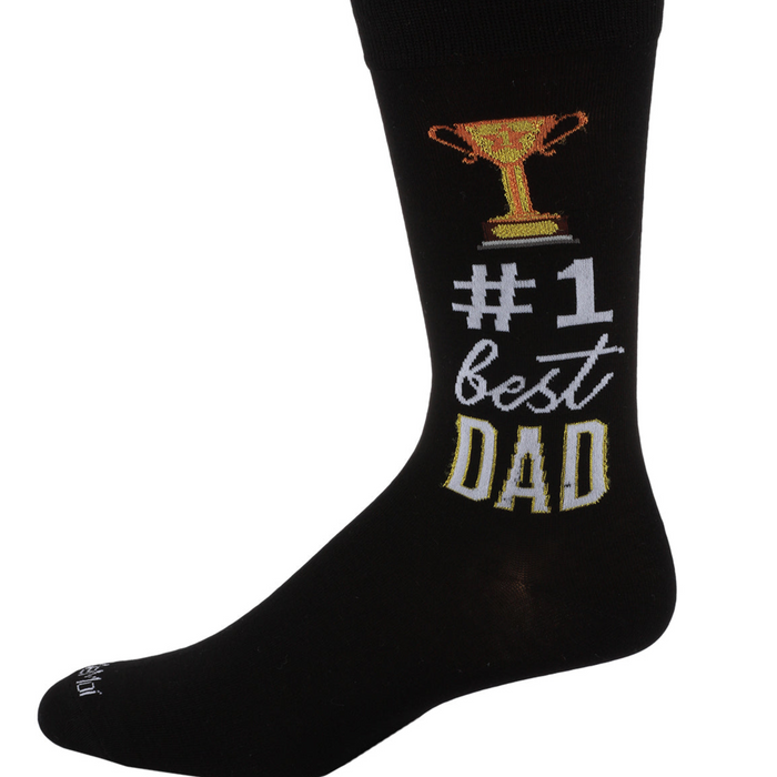 #1 Dad Mens Bamboo Crew Socks