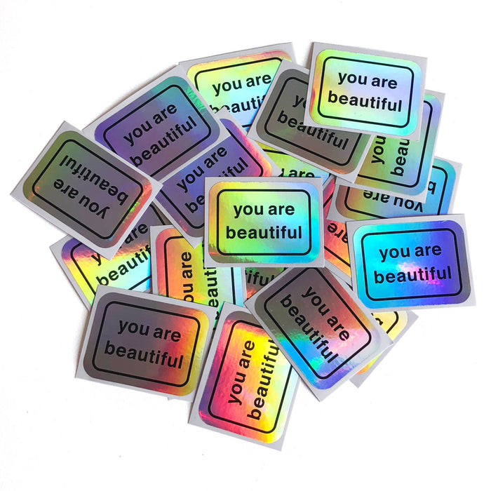 You Are Beautiful 20 Sticker Pack Holographic