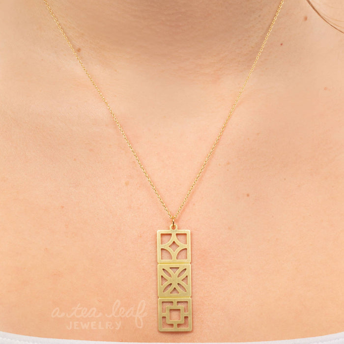 Retro Breeze Blocks Necklace | Mid-century Modern Design