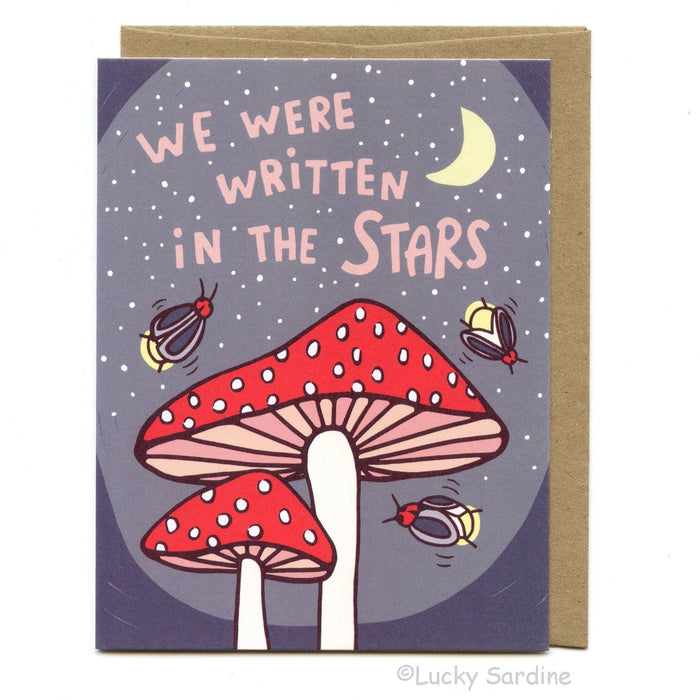 Written in the Stars, Mushroom Firefly Greeting Card