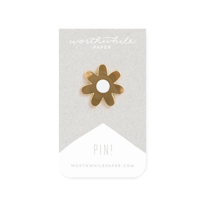 Minimal Daisy Enamel Pin