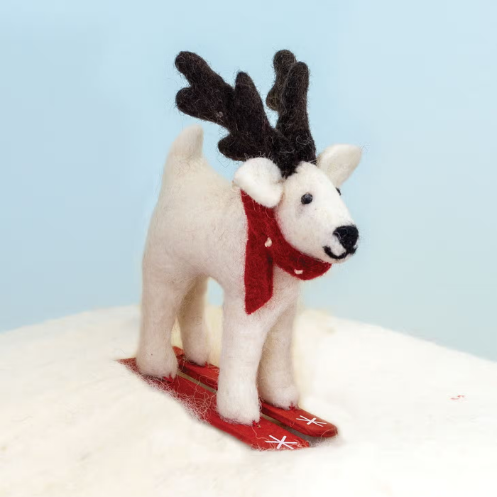 Skiing Caribou Ornament
