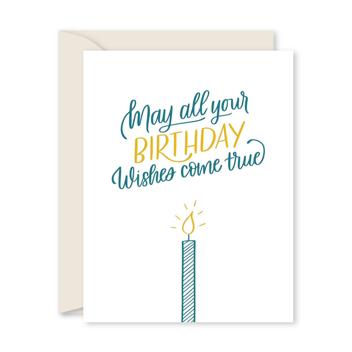 Candle Wishes Letterpress Greeting Card