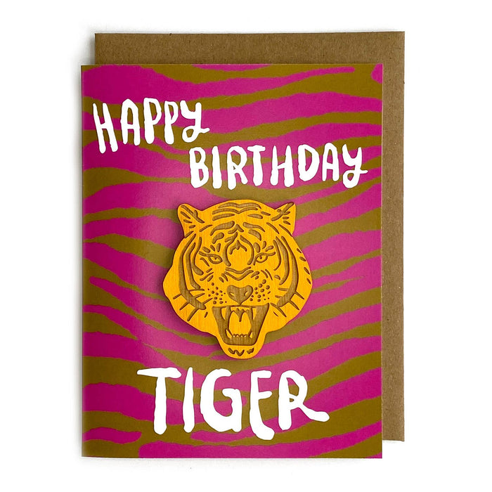 Happy Birthday - Tiger Magnet w/ Card