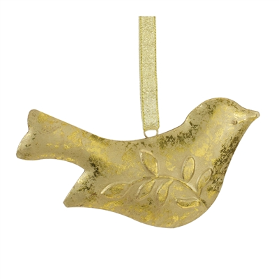 Gold Metal Bird Ornament
