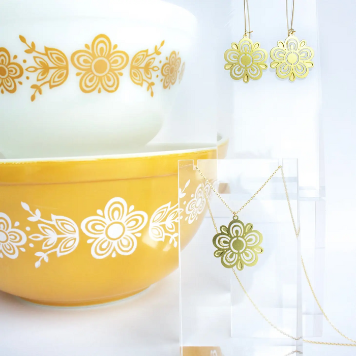 Retro Pyrex Flower Earrings