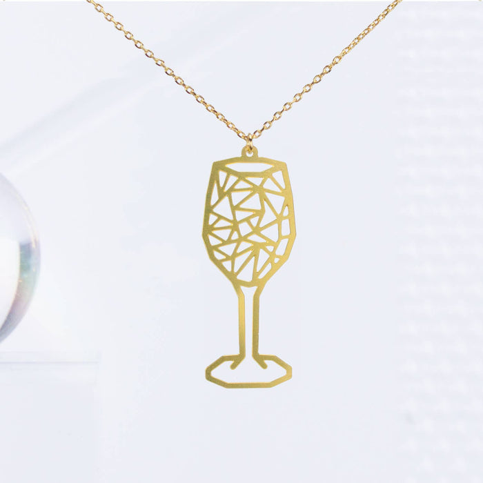 Wine Glass Geometric Necklace