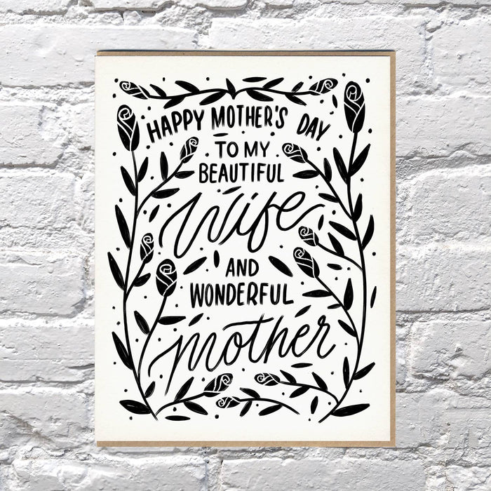 Wife & Mother Mother’s Day letterpress card