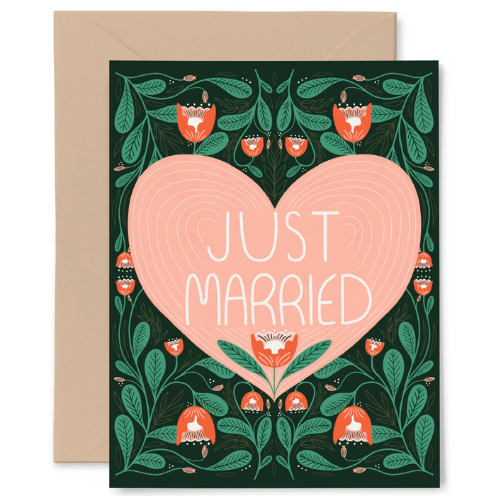 Just Married Heart Card