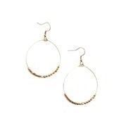 Beaded Hoop Earring - Gold