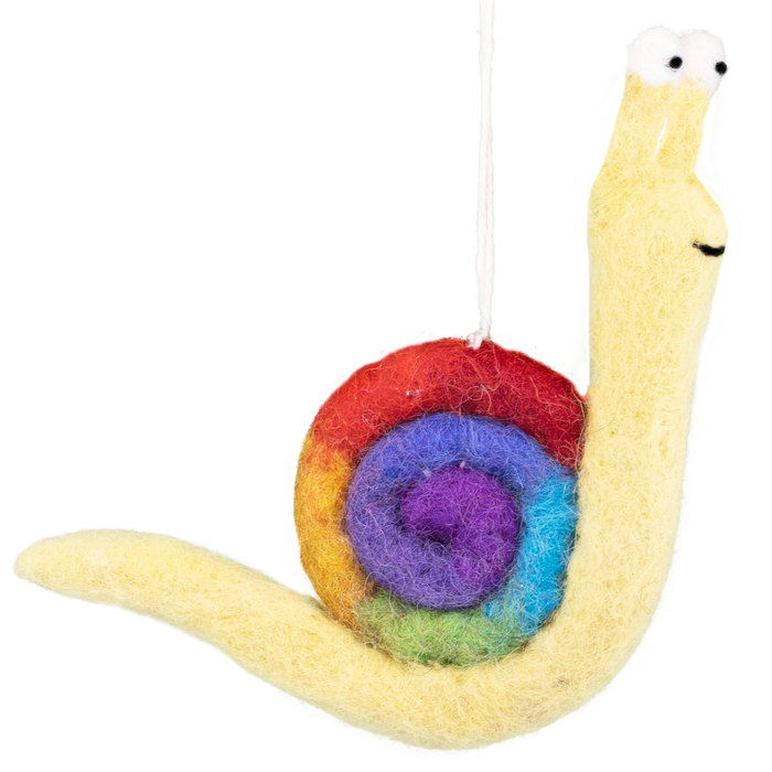 Bright Rainbow Snail Ornament