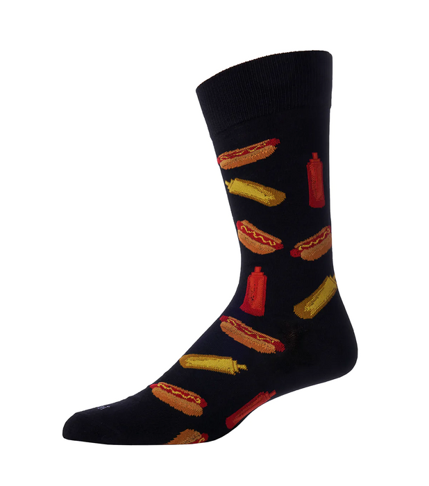 Hot Dogs Bamboo Men's Crew Socks