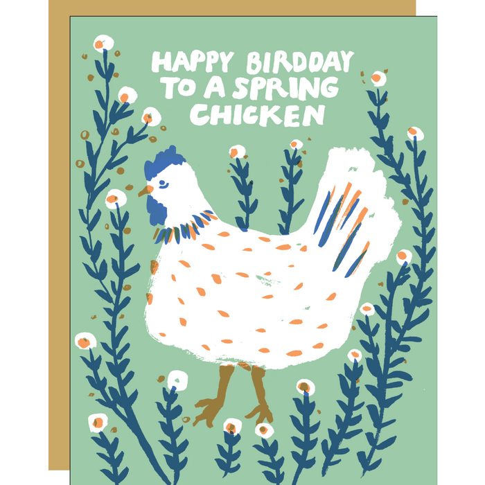 Spring Chicken Birthday Card