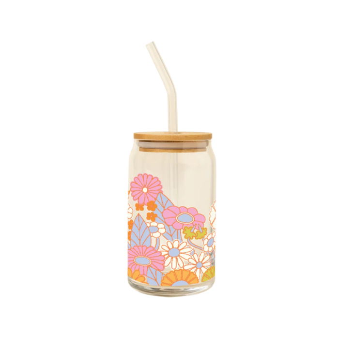 Gatherin Flowers Glass w/Lid