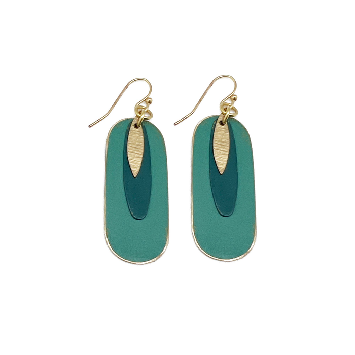 Patnia Earrings - Teal Abstract Layers
