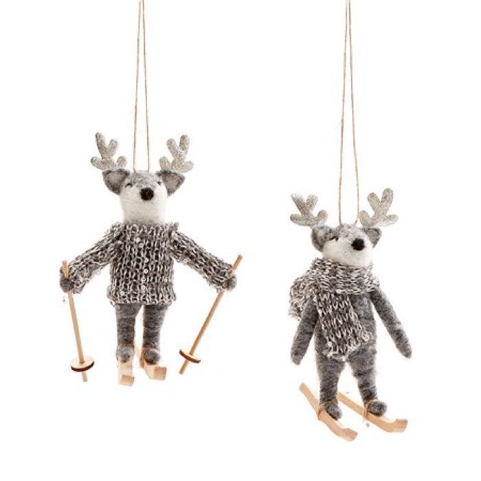 Wool Reindeer Ornaments