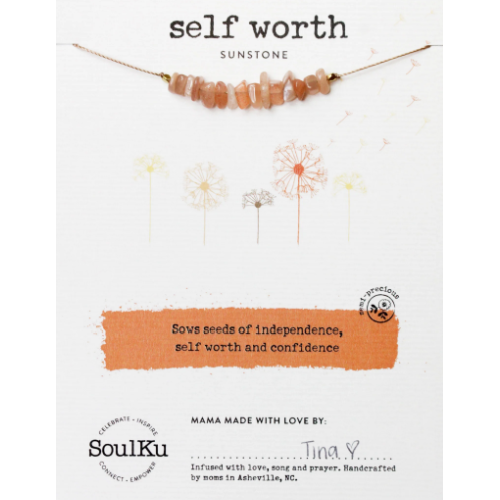 Sunstone Seed Necklace Self worth
