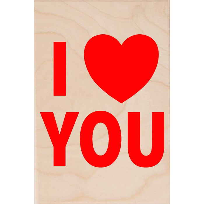 I Heart You Wooden Postcard