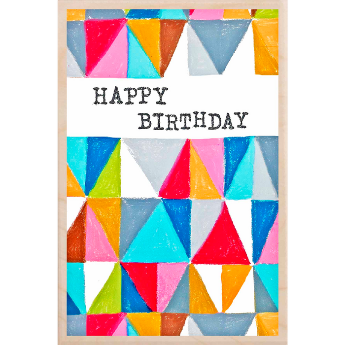 Happy Birthday Wooden Postcard