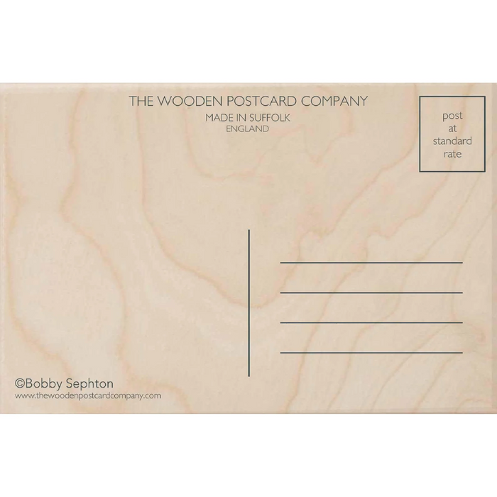 Blue Donkey Wooden Postcard