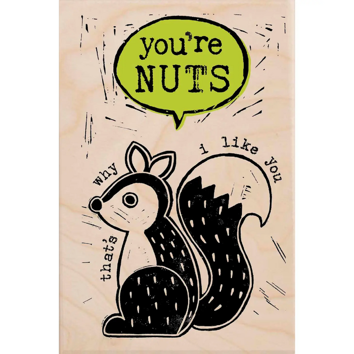 You're Nuts - Wooden Postcard
