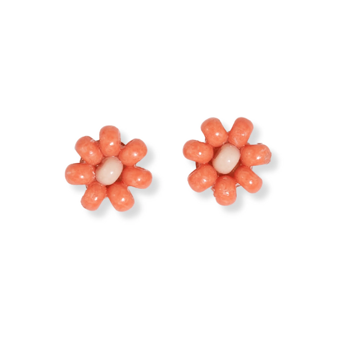 Coral Petite Flower Earring