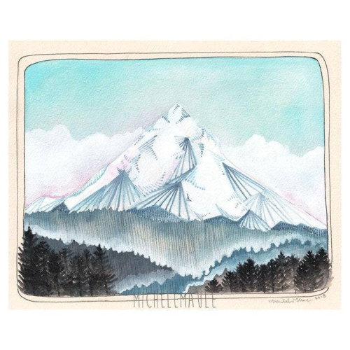 8'' x 10" Mt Hood Sunrise Art Print
