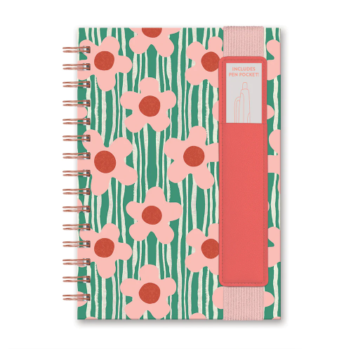 Reigning Flowers Notebook with Pen Pocket