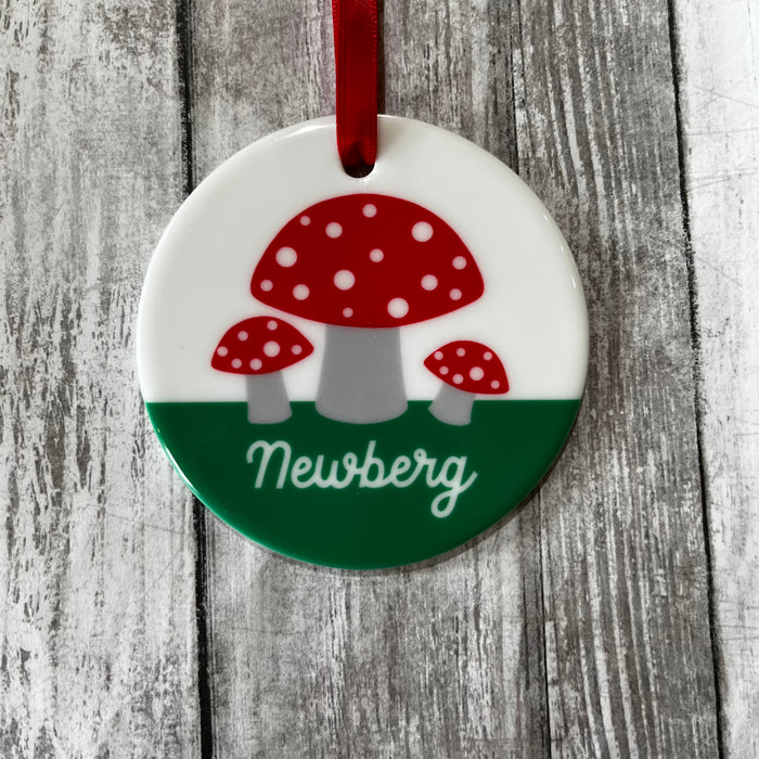 Newberg Mushroom Ceramic Ornament