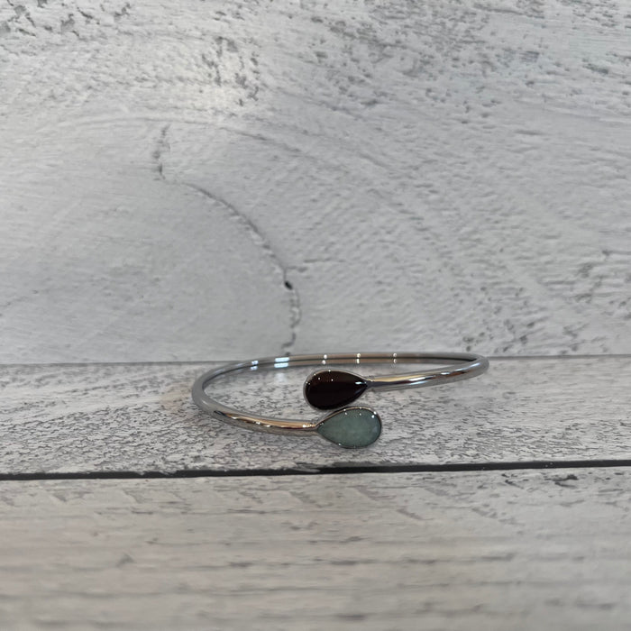 Twisty Bypass Cuff Teardrop Bracelet