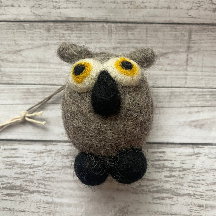 Felted Owl Ornament