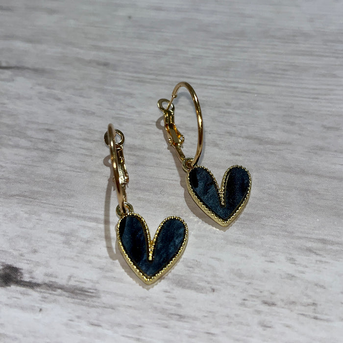 Gold Heart Hoop Earrings
