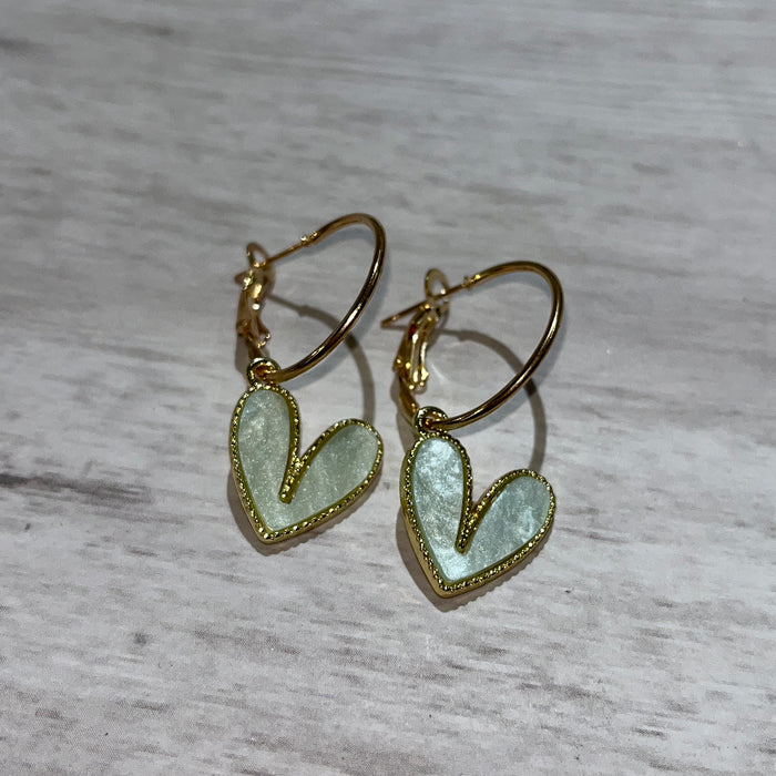 Gold Heart Hoop Earrings