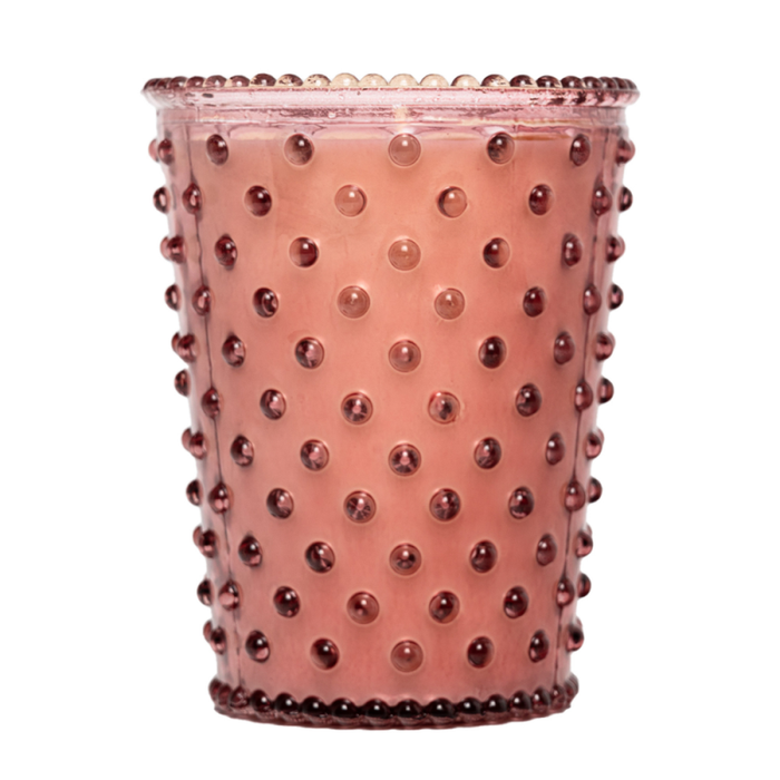 No. 45 Coral Hobnail Glass Candle