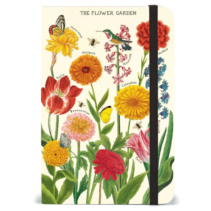 Flower Garden Small Notebook With Elastic Closure