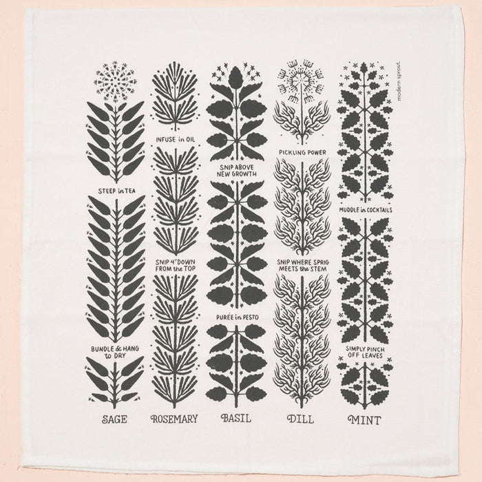 Herbal Harvest Tea Towel