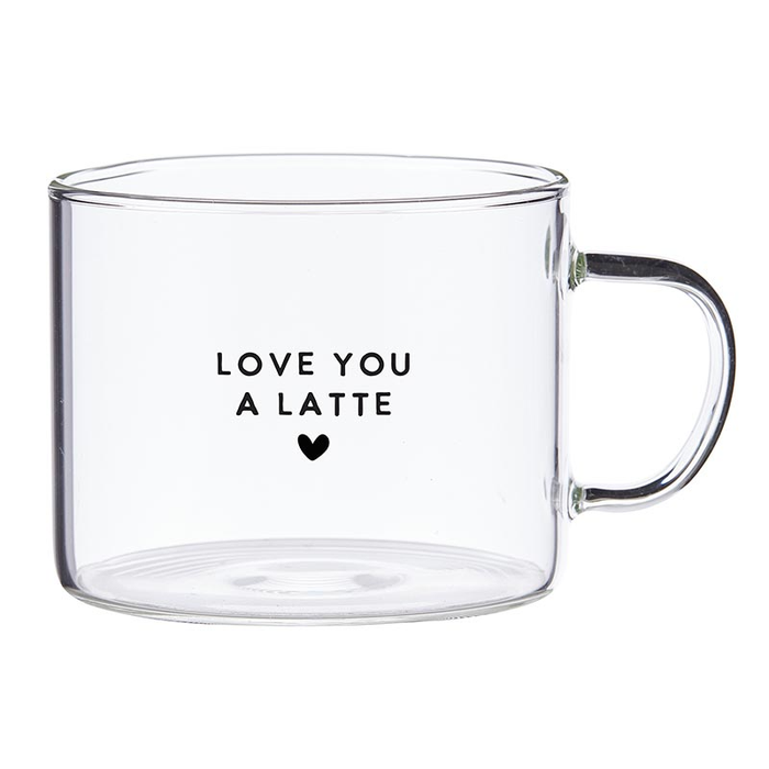 Large Glass Mug - Love You a Latte