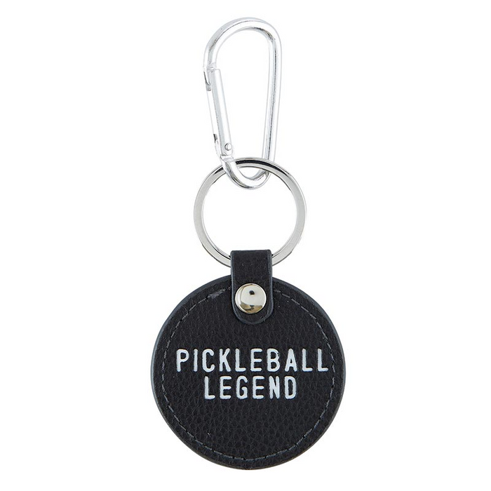 Round Leather Keychain - Pickleball Legend