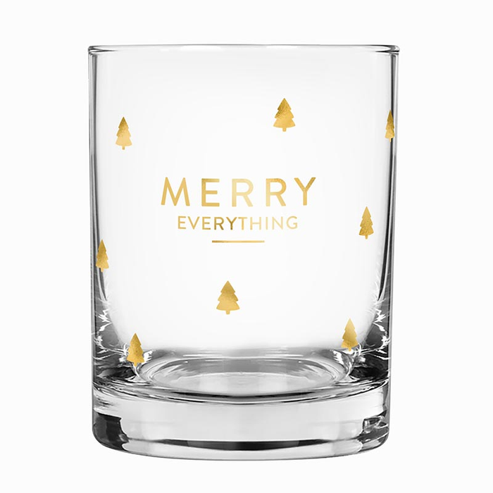 Merry Everything Rocks Glass