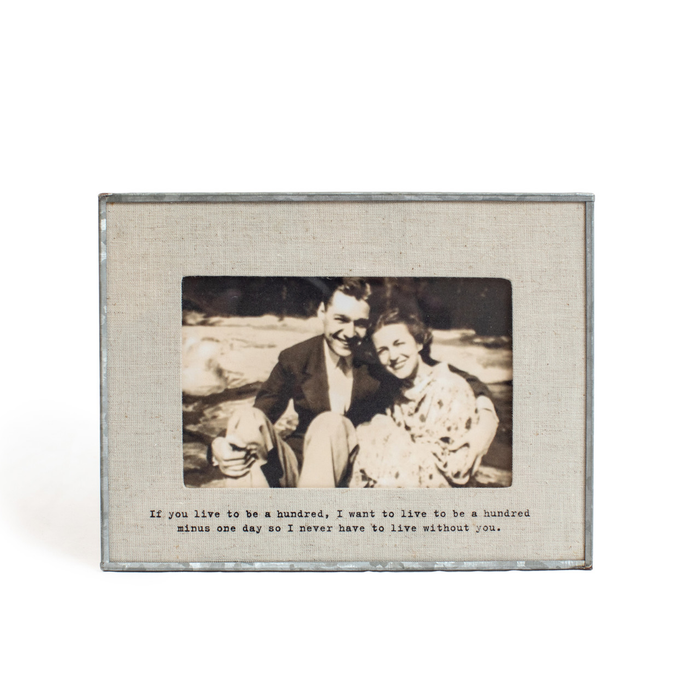 If You Live To Be A Hundred Horizontal Glass Linen Frame